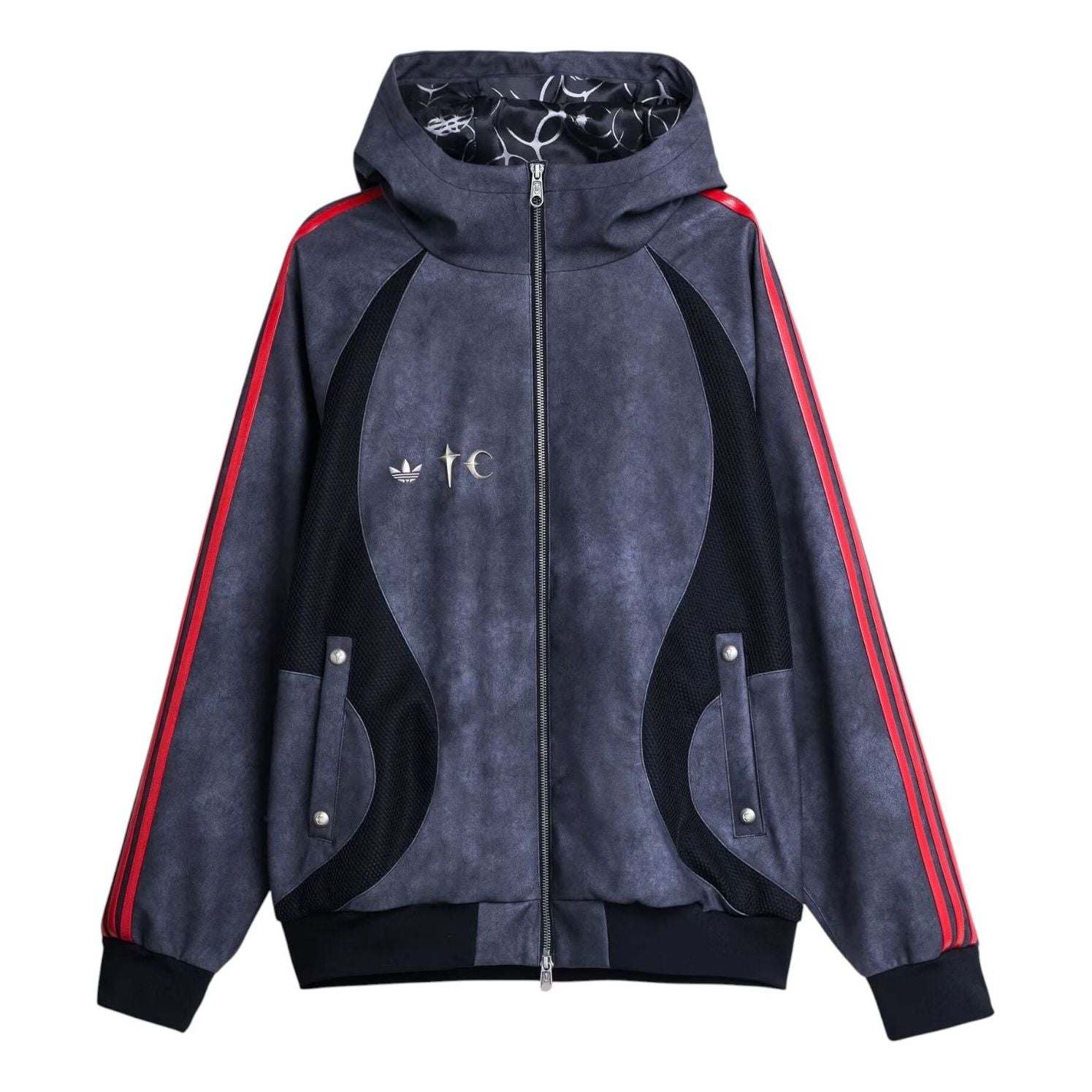 

Куртка adidas x THUG CLUB TEAMGEIST Faux Leather Jacket 'Black Antique Silver'