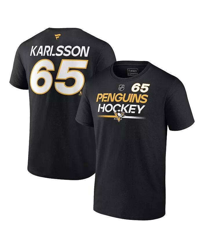 

Мужская футболка Эрика Карлссона Black Pittsburgh Penguins Authentic Pro Prime с именем и номером Fanatics