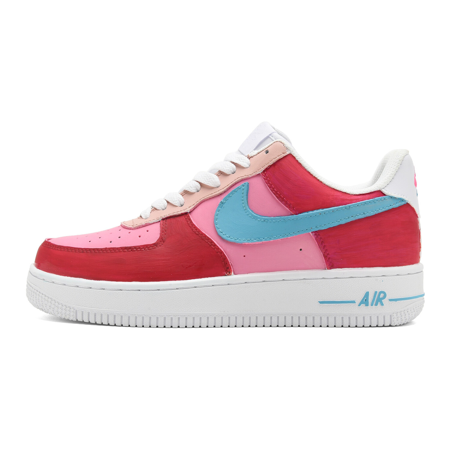 

Кроссовки Nike Air Force 1 Skateboarding Shoes Men Low-top Pink, Red, Blue, белый