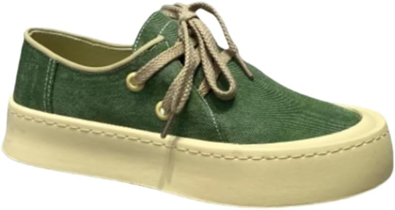 

Мужские повседневные кроссовки на шнуровке с толстой амортизирующей подошвой, Верх из дышащей ткани и закругленный носок, Удобная обувь на весь сезон Hoalox, зеленый