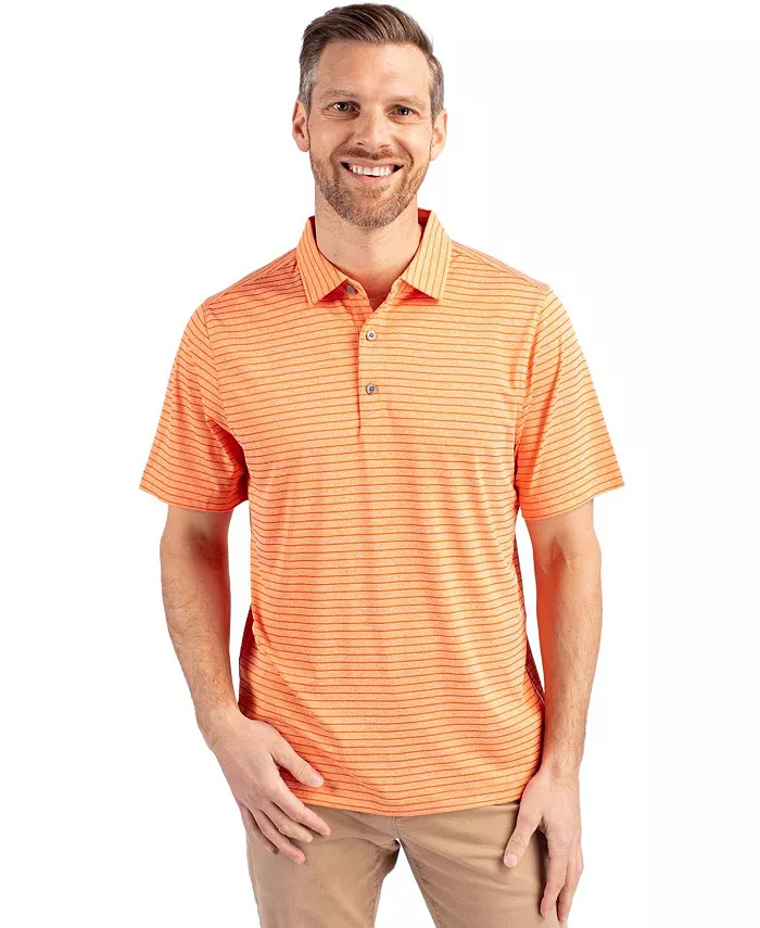 

Футболка-поло мужская Forge Eco Heather Stripe Stretch Recycled Cutter & Buck, оранжевый