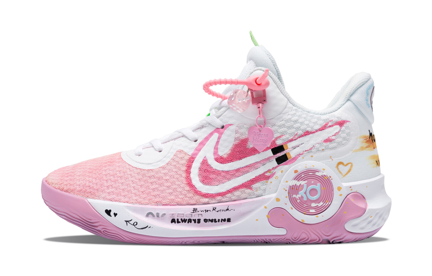 

Кроссовки Nike KD Trey 5 IX Vintage Basketball Shoes Unisex Mid-top White/pink, розовый