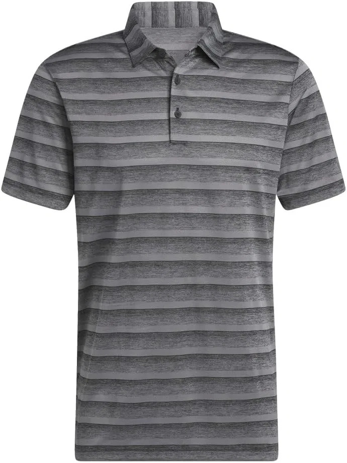 Поло мужское, в полоску, adidas, Black/Grey Four, M-3XL
