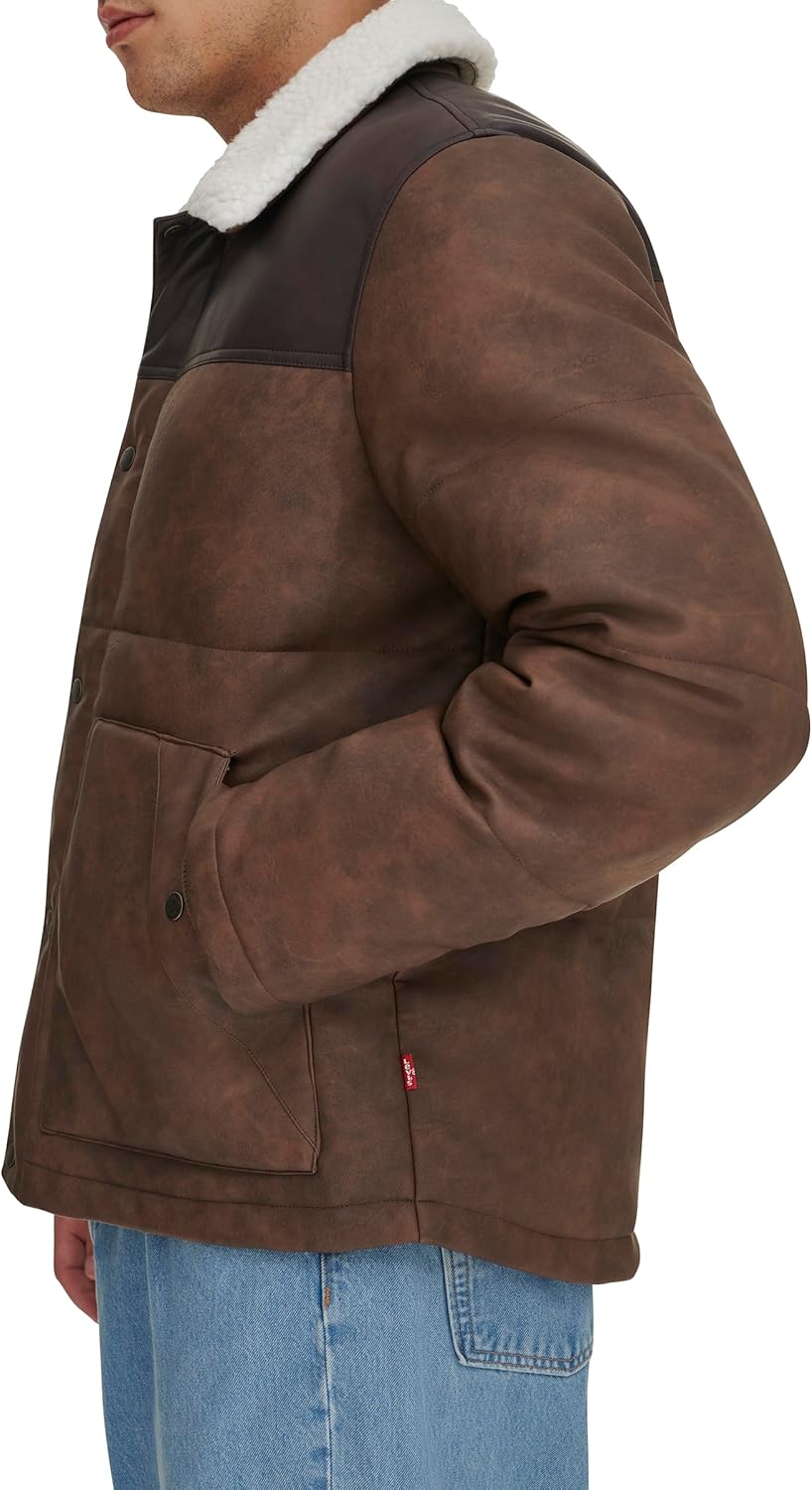 Мужская куртка Levi's Out West из смешанной ткани Levi's Men's Out West, Saddle Faux Leather — фото 3