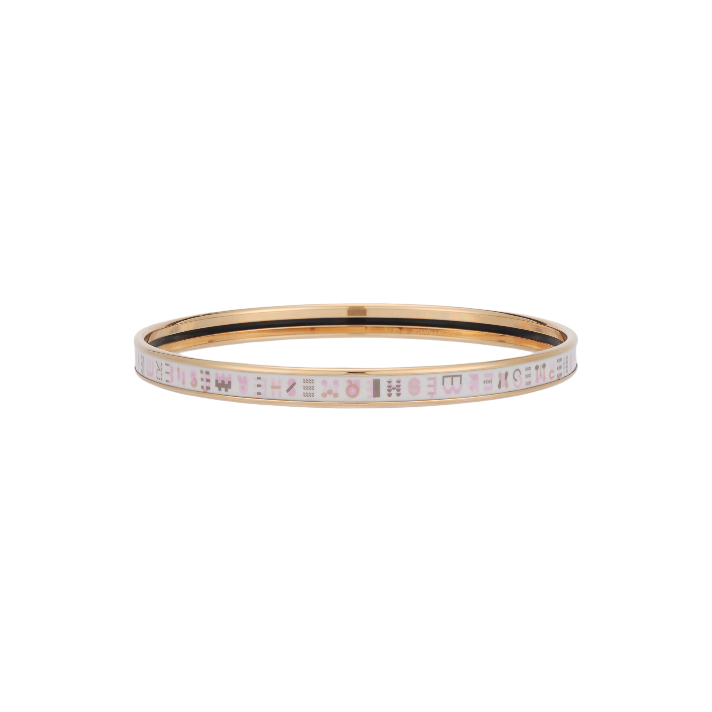 Эмаль, металл, браслеты Women's Pink с покрытием Rose Gold HERMES, розовый — фото 2