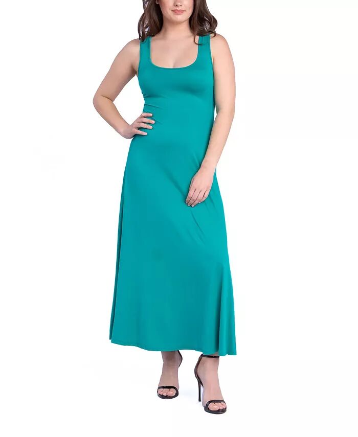 

Женское свободное платье-туника без рукавов А-силуэта длинное 24seven Comfort Apparel, зеленый