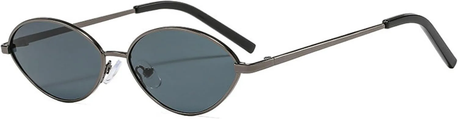 

Солнцезащитные очки Willochra Retro Small Oval для женщин и мужчин в винтажном стиле 90-х, шестиугольные, модные, металлические, в форме «кошачий глаз», C2