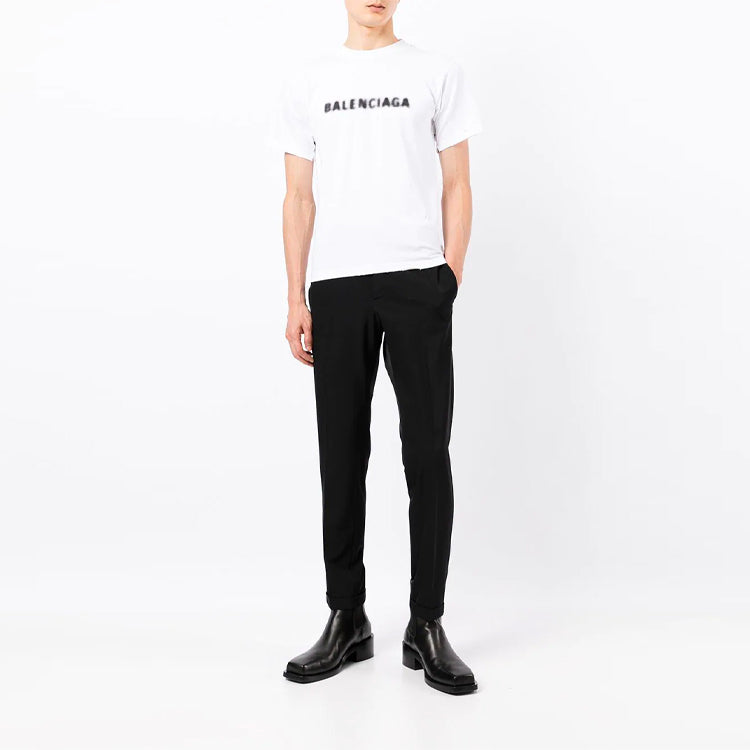 Футболка Balenciaga Blurred Logo T-Shirt 'White Black', белый — фото 2