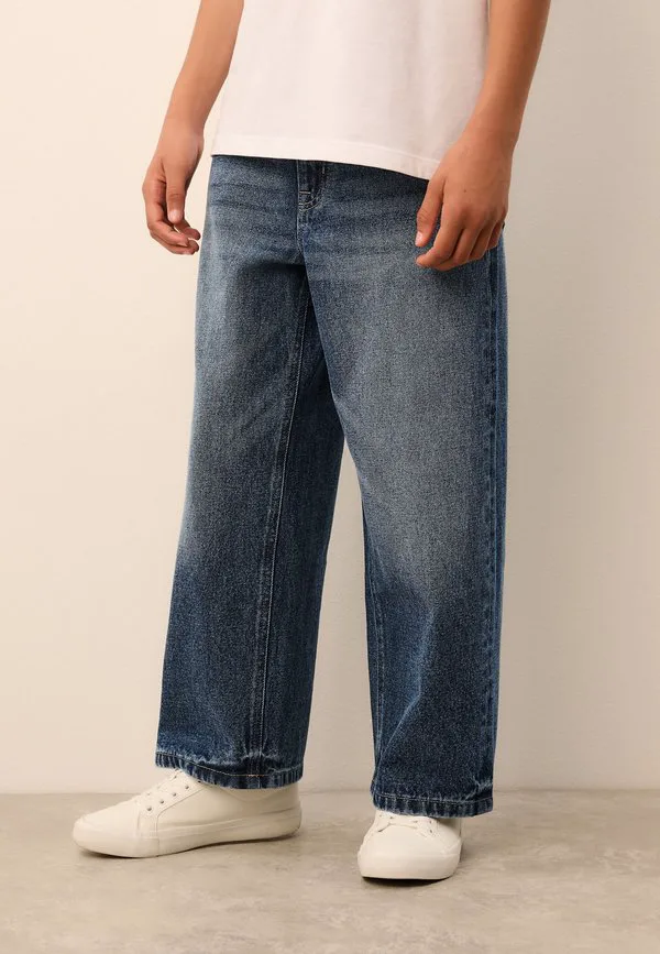 Суперширокие настоящие джинсы-сигареты Next, Dark Blue Denim — фото 4