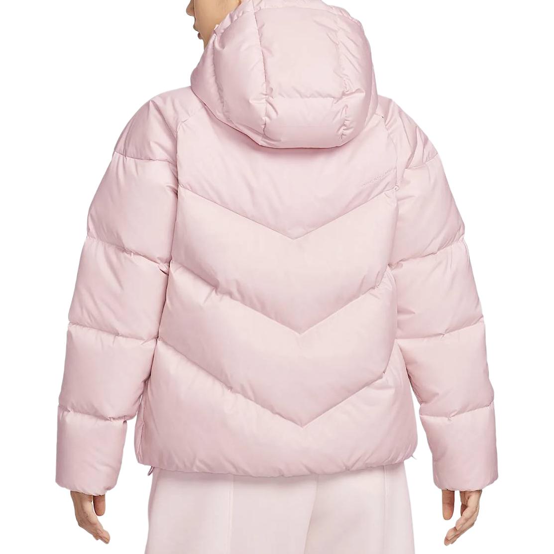 Куртка утепленная женская Sportswear FW25 Windpuffer Storm FIT Down Nike, серо-розовый/белый — фото 3