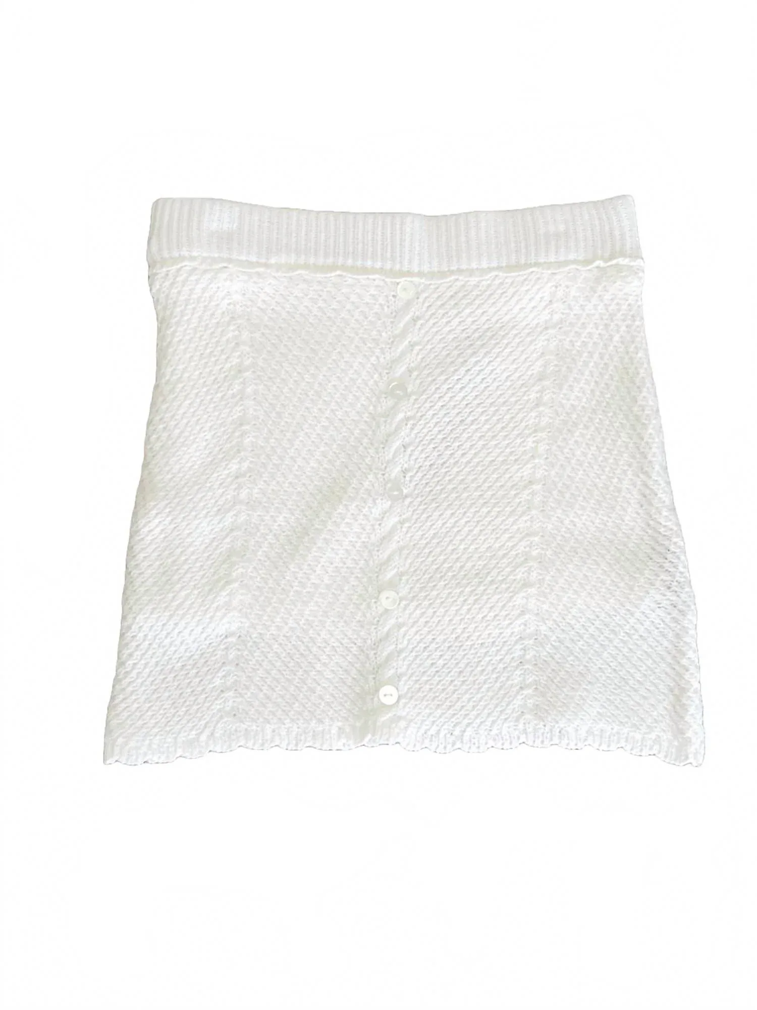 Вязаная мини-юбка Knitted Sweater белого цвета Tractr — фото 2