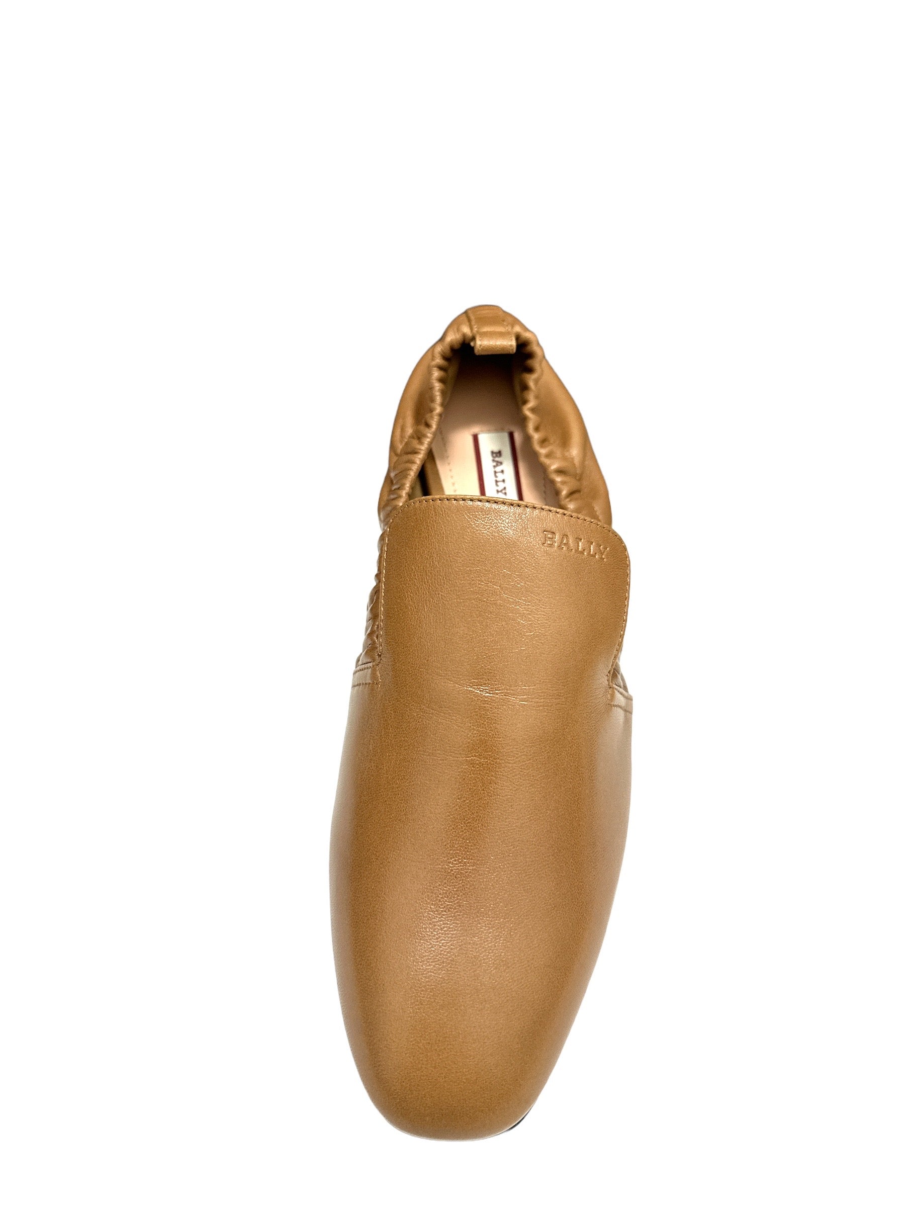 Женские ковбойские туфли Bally Becca Plain Leather Flats, размер США 8,5, бежевый — фото 2
