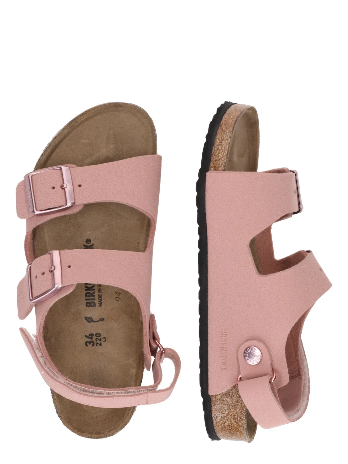 Сандалии Birkenstock Milano нежно-розового цвета — фото 2