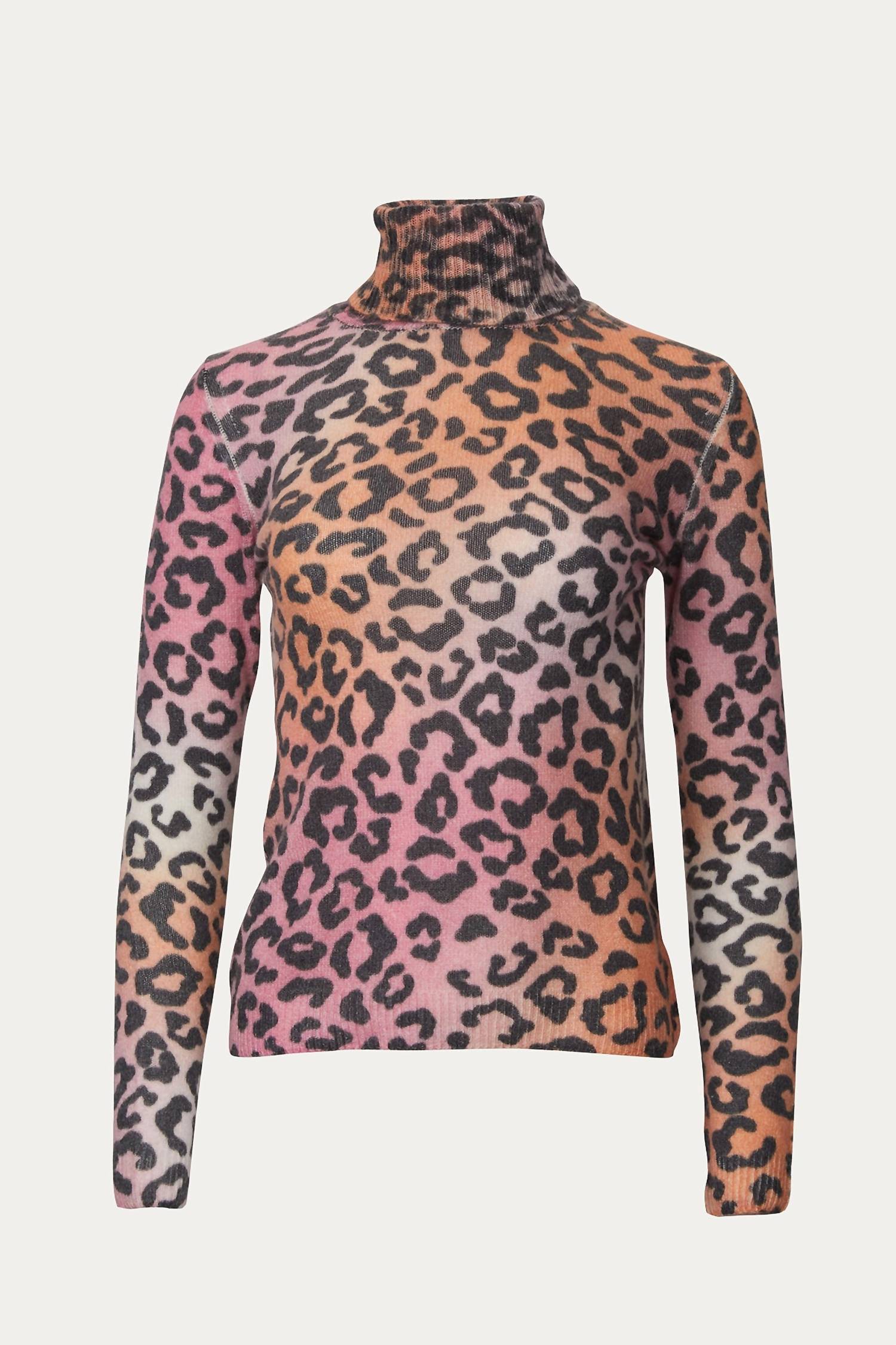 

Свитер Sunset с высоким воротом и многоцветным леопардовым принтом Brodie Cashmere