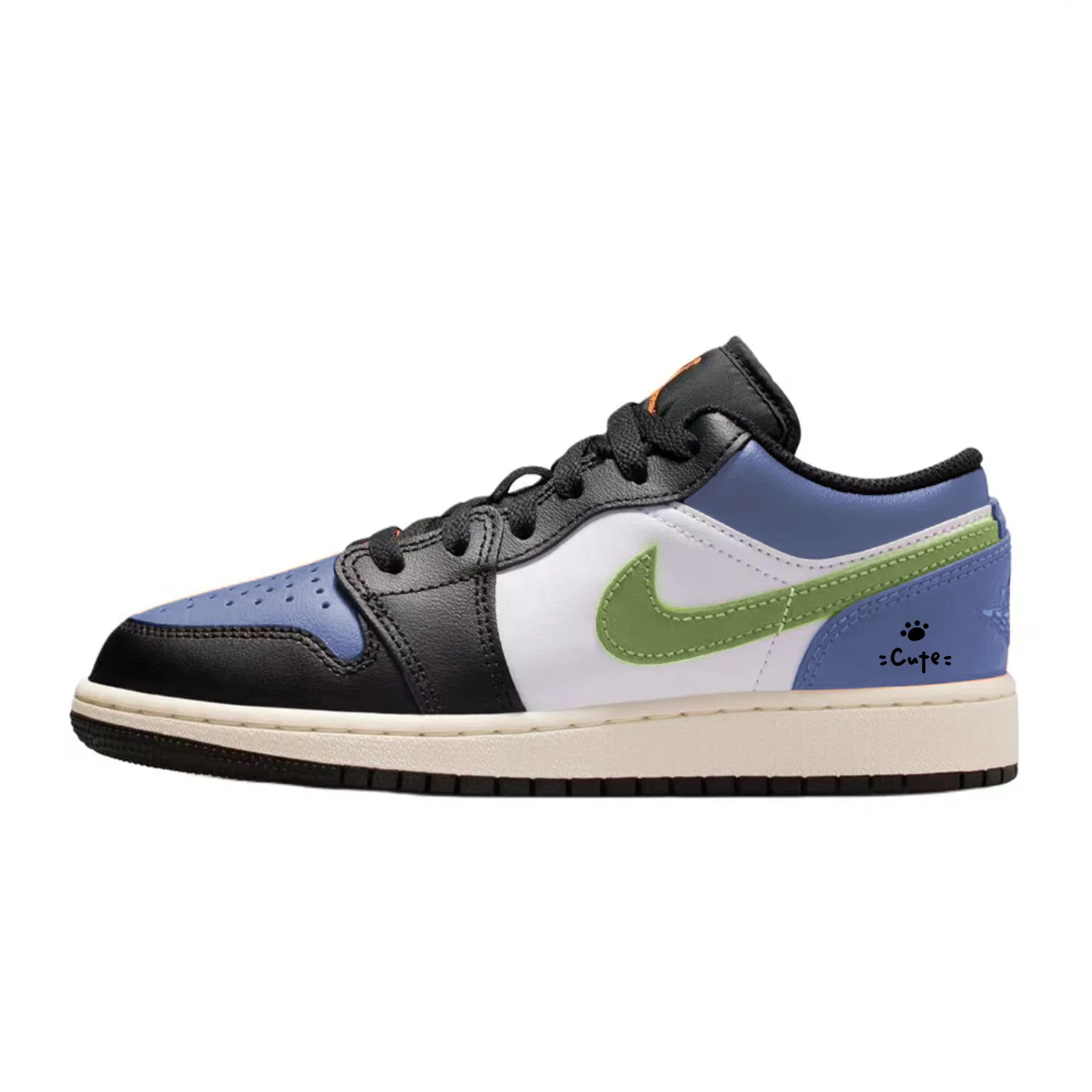 Кроссовки для скейтбординга детские Air 1 Slip Resistant Breathable Lightweight Cushioning Low top Light Blue Jordan