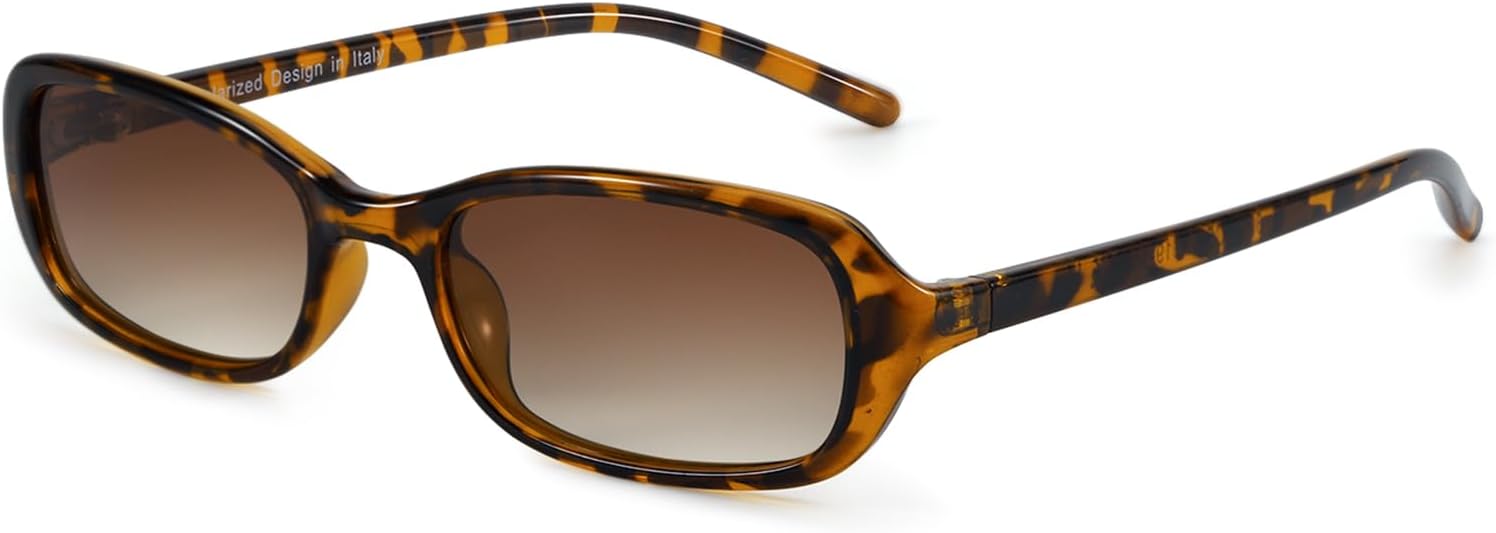 

Солнцезащитные очки SODQW прямоугольной и овальной формы для женщин, поляризованные, в стиле 90-х, маленькие, модные, узкие, с защитой от УФ-излучения UV400, A05- Tortoise/Brown