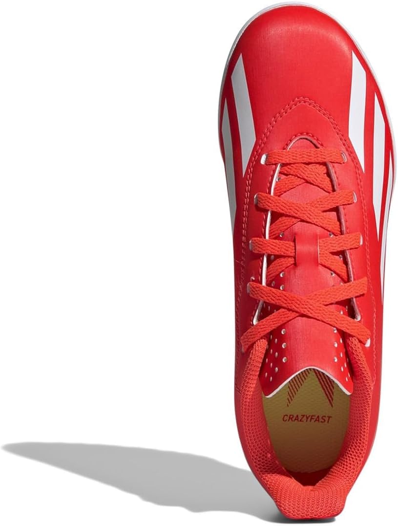 Детские кроссовки Adidas Unisex-Child X Crazylight.4 Turf, белый/красный/желтый — фото 2
