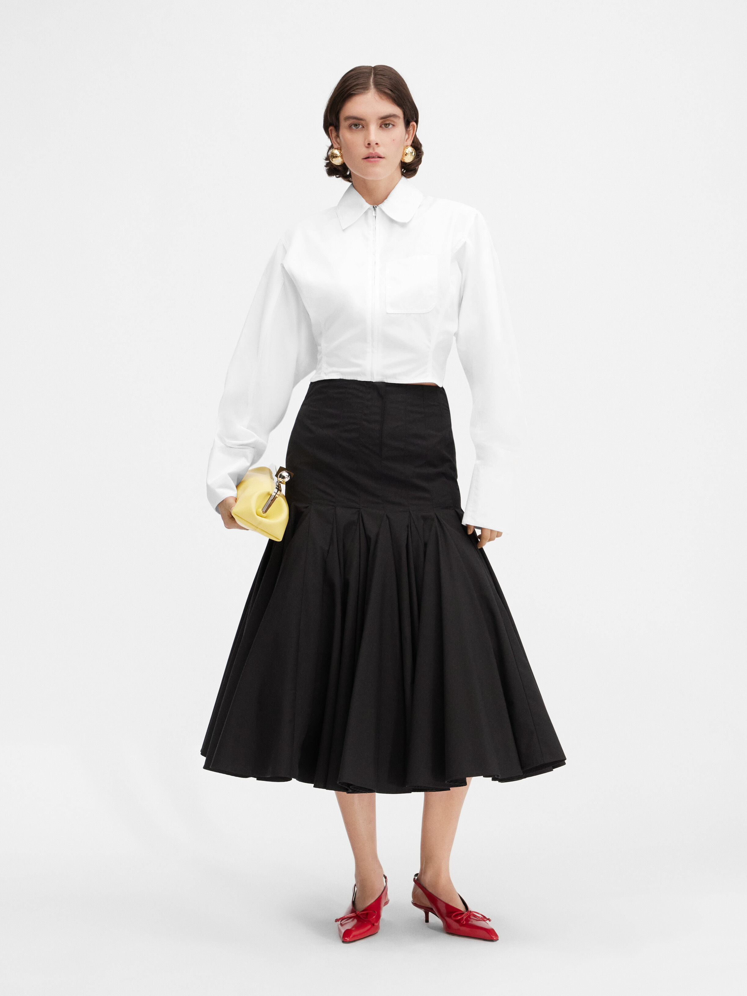 

Укороченная рубашка на молнии JACQUEMUS The Mirada shirt, белый