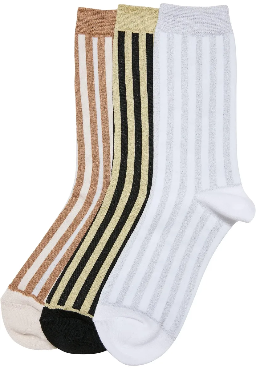 

Базовые носки URBAN CLASSICS " Urban Classics Unisex Metallic Effect Stripe Socks, 3 шт." (1 пара), черный, белый