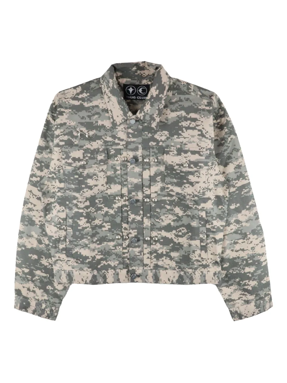 

Куртка с камуфляжным принтом THUG CLUB, серый
