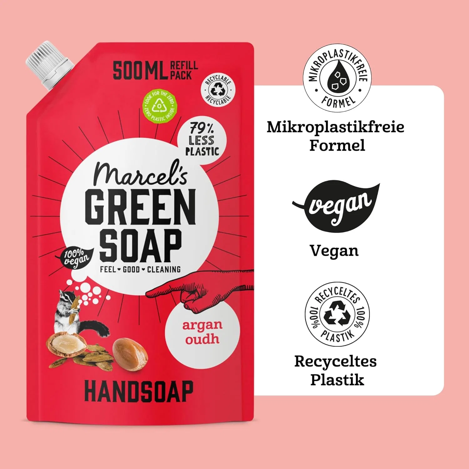 Набор сменных блоков жидкого мыла для рук Argan & Oudh от Marcel's Green Soap, 6 x 500 мл Marcel'S Green Soap — фото 4