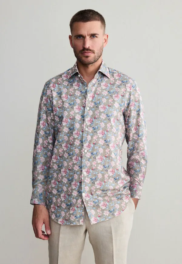 Рубашка с длинными рукавами и фирменным цветочным принтом Next, Neutral Brown/Pink