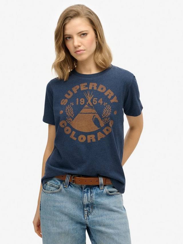 Расслабленная футболка Lo-Fi Outdoor Superdry, Rich Navy Marl — фото 4