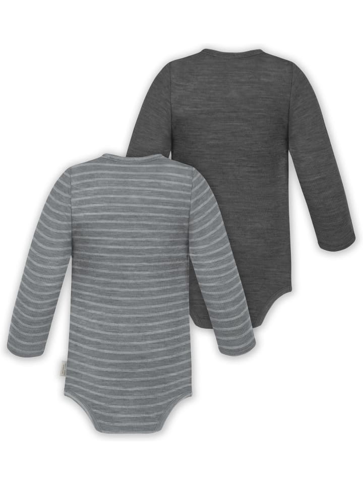 Normani Outdoor Sports Комплект из 2 унисекс боди-слингов с длинными рукавами для младенцев, серого/антрацитового цвета — фото 2