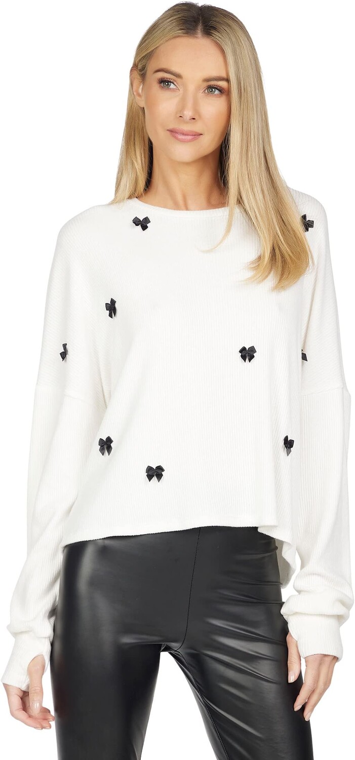 

Толстовка Michael Lauren Melendez Long Sleeve Drop Shoulder Crop Pullover, слоновая кость