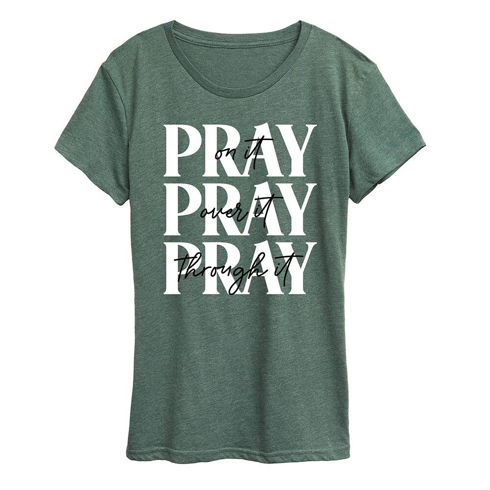 

Женская футболка с рисунком Pray On It Licensed Character, цвет Heather Juniper