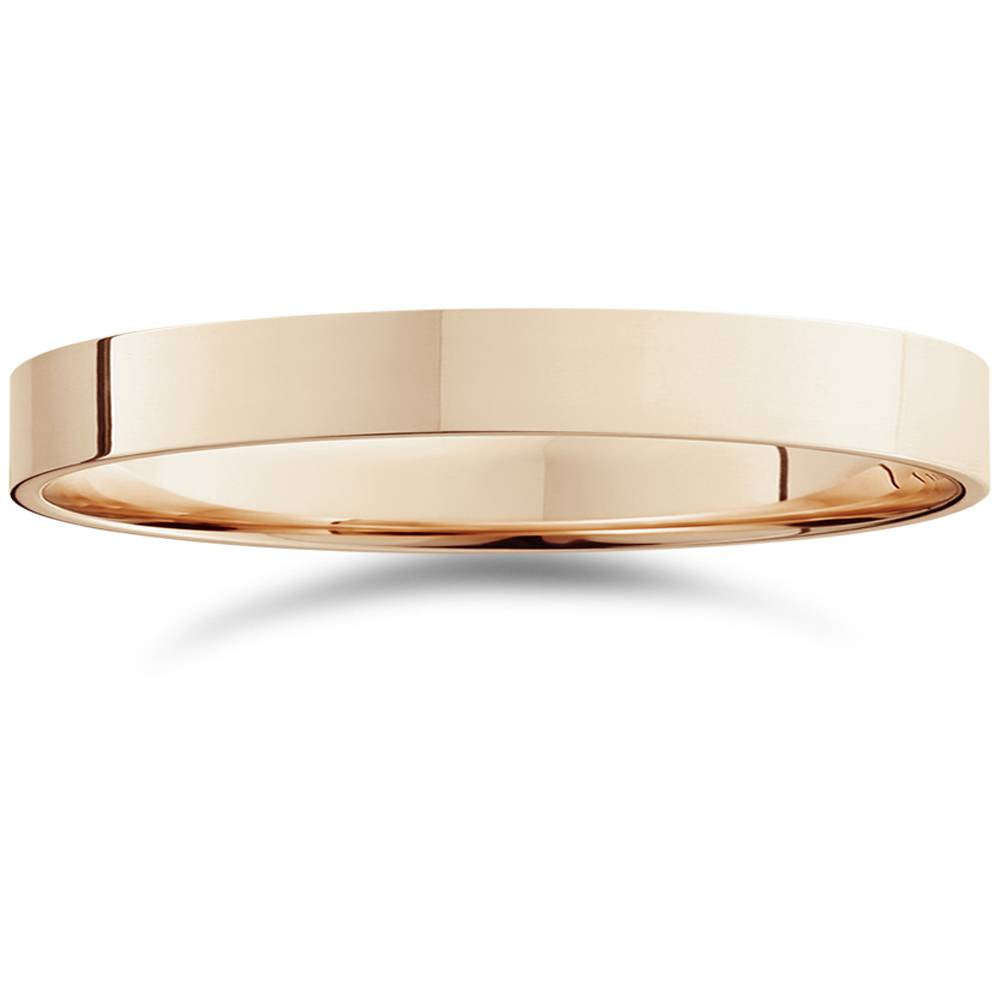 

Плоское полированное обручальное кольцо 3 мм из 14-каратного розового золота. Размер на выбор. Pompeii2, розовый