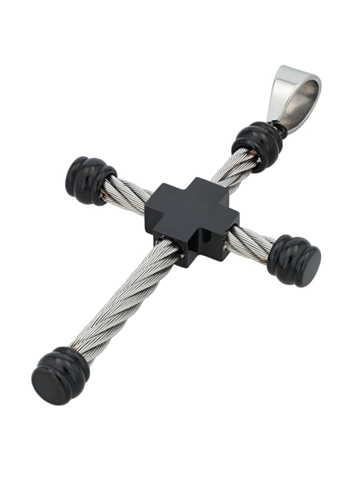 

Adeliás Кулон унисекс - крест из нержавеющей стали серебристого цвета