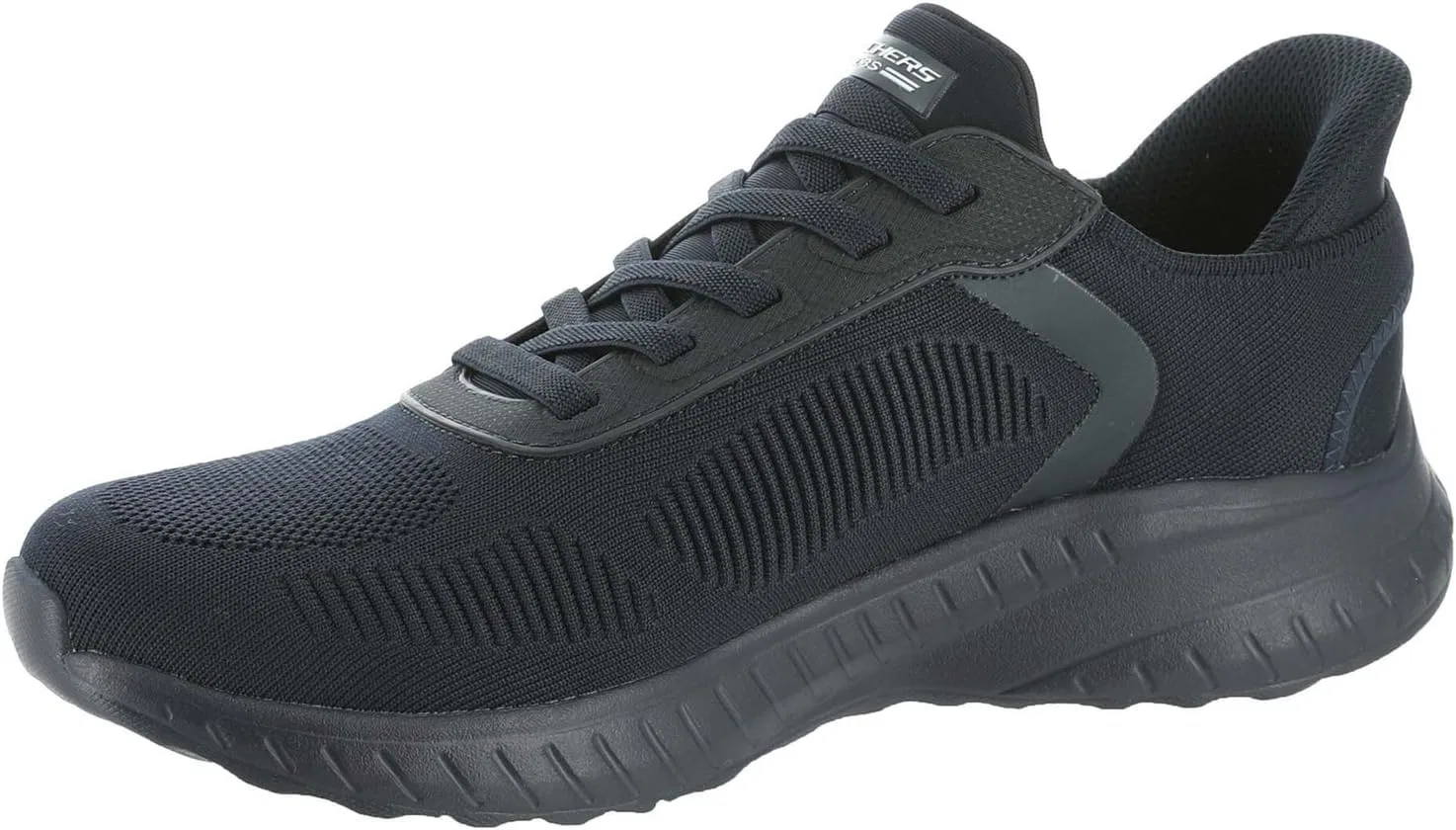 Мужские кроссовки Skechers BOBS Sport Squad Chaos Solid Step Textile темно-синего цвета — фото 4