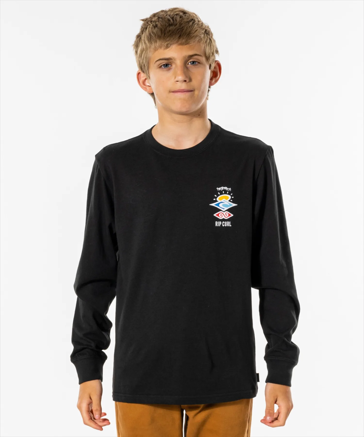 Детская футболка с длинным рукавом и принтом на спине RIP CURL SEARCH ICON белая — фото 4