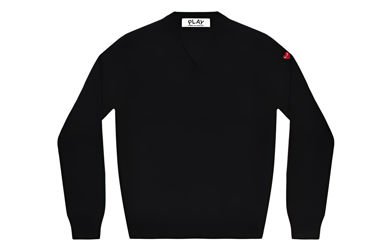 

CDG Play Комбинезон Comme Des Garçons Play женский с маленьким сердцем на рукаве V-образный вырез свитер Black