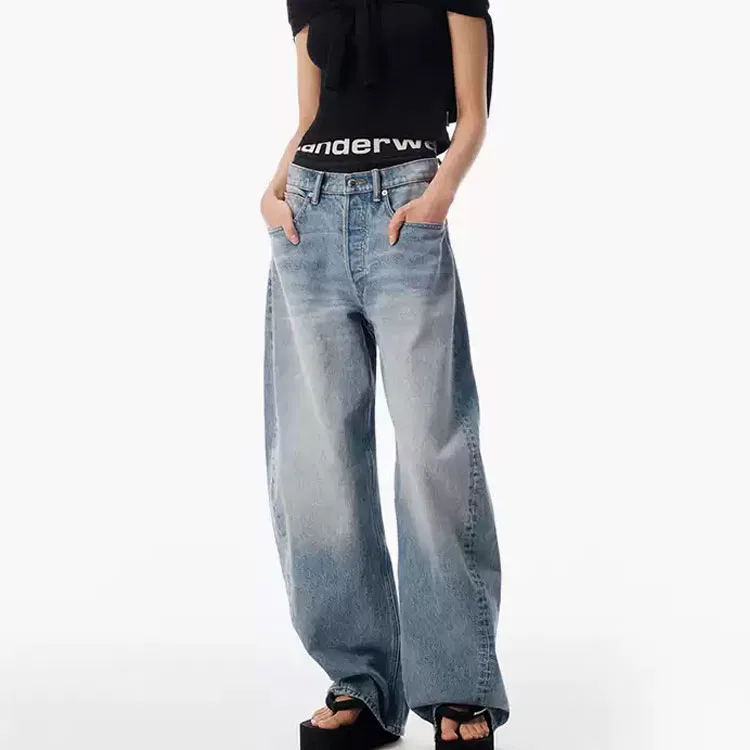 Джинсы Wide Leg Pants Alexander Wang Classic Light Indigo — фото 3