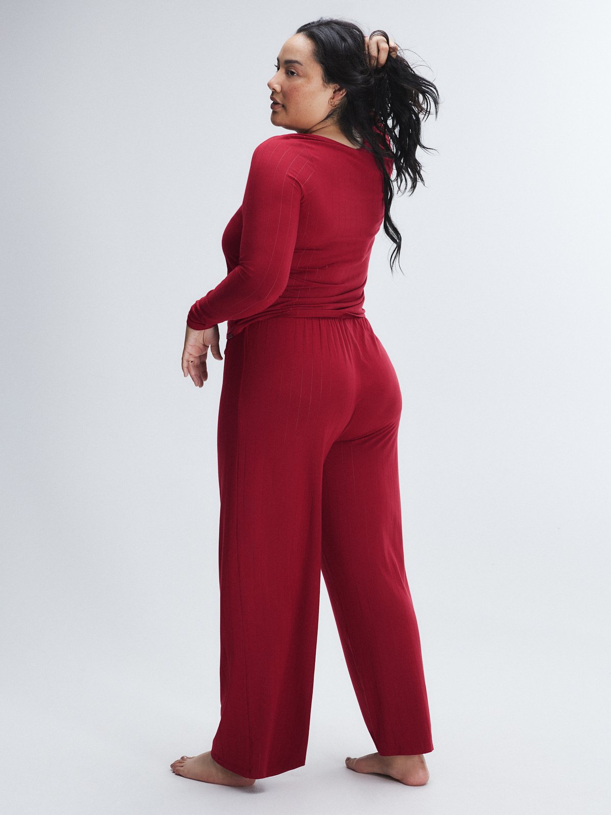 

Штаны для сна Savage X Fenty Sleek Stitch Mid-Rise, цвет Red Cognac