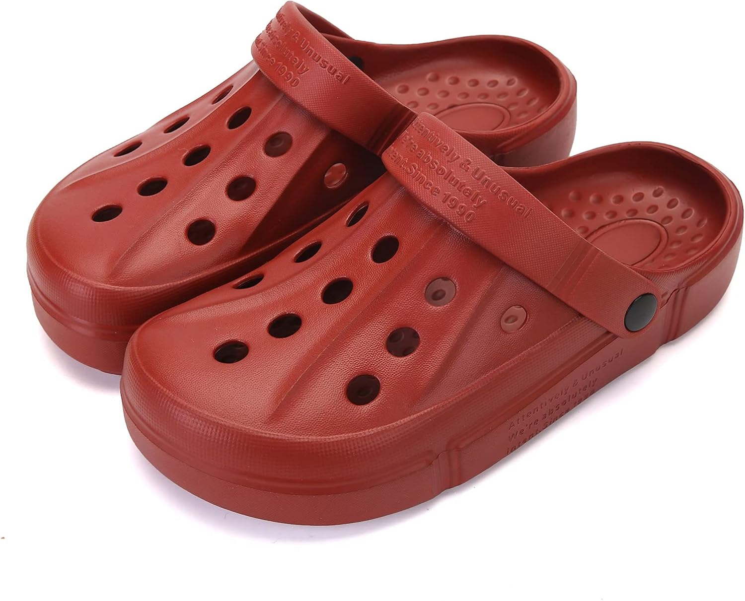 

Мужские и женские дышащие садовые сабо FZUU, удобные слипоны, пляжные сандалии, легкие тапочки, водная обувь, красный