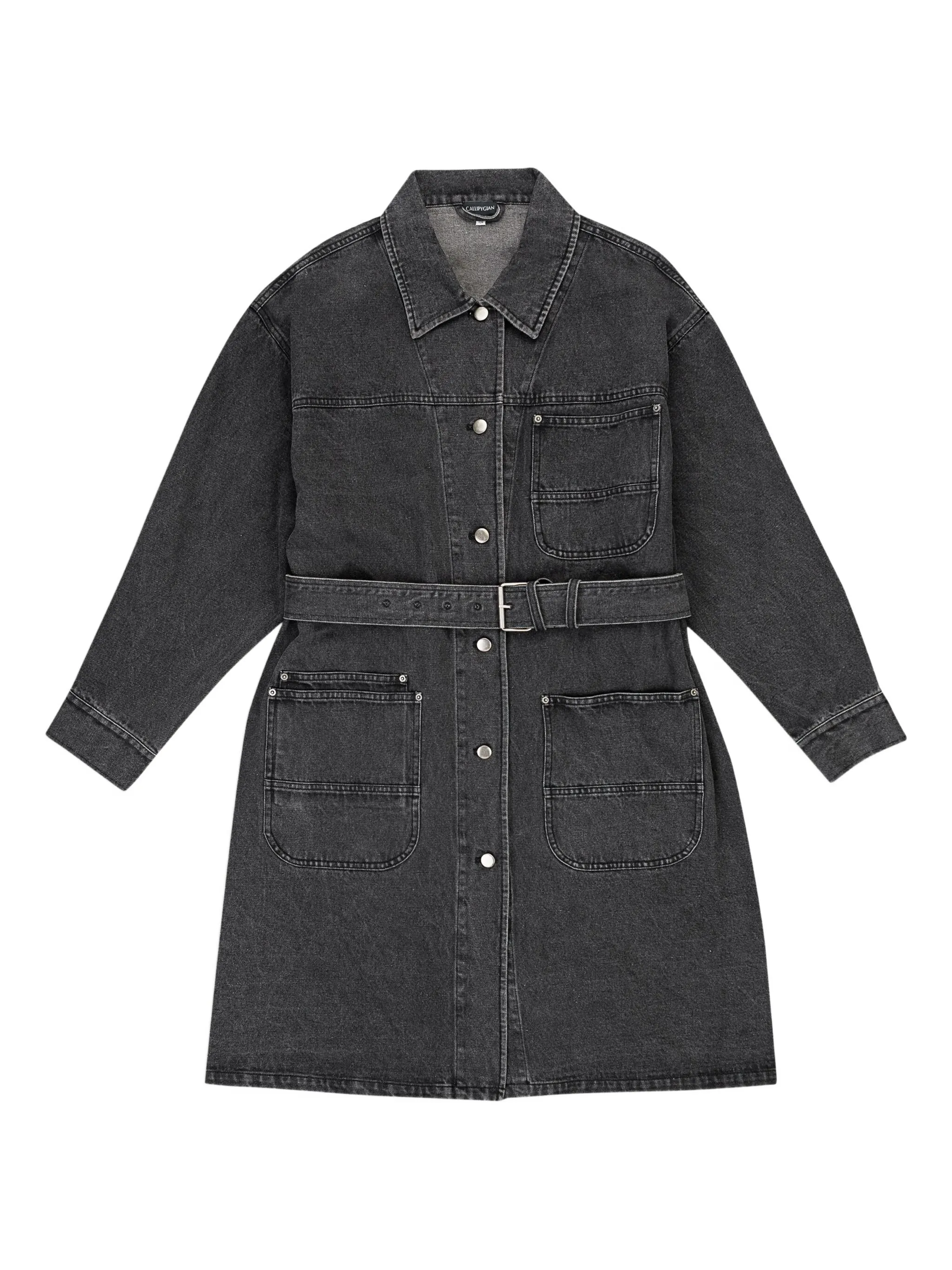 

Джинсовая куртка с поясом Callipygian, черный