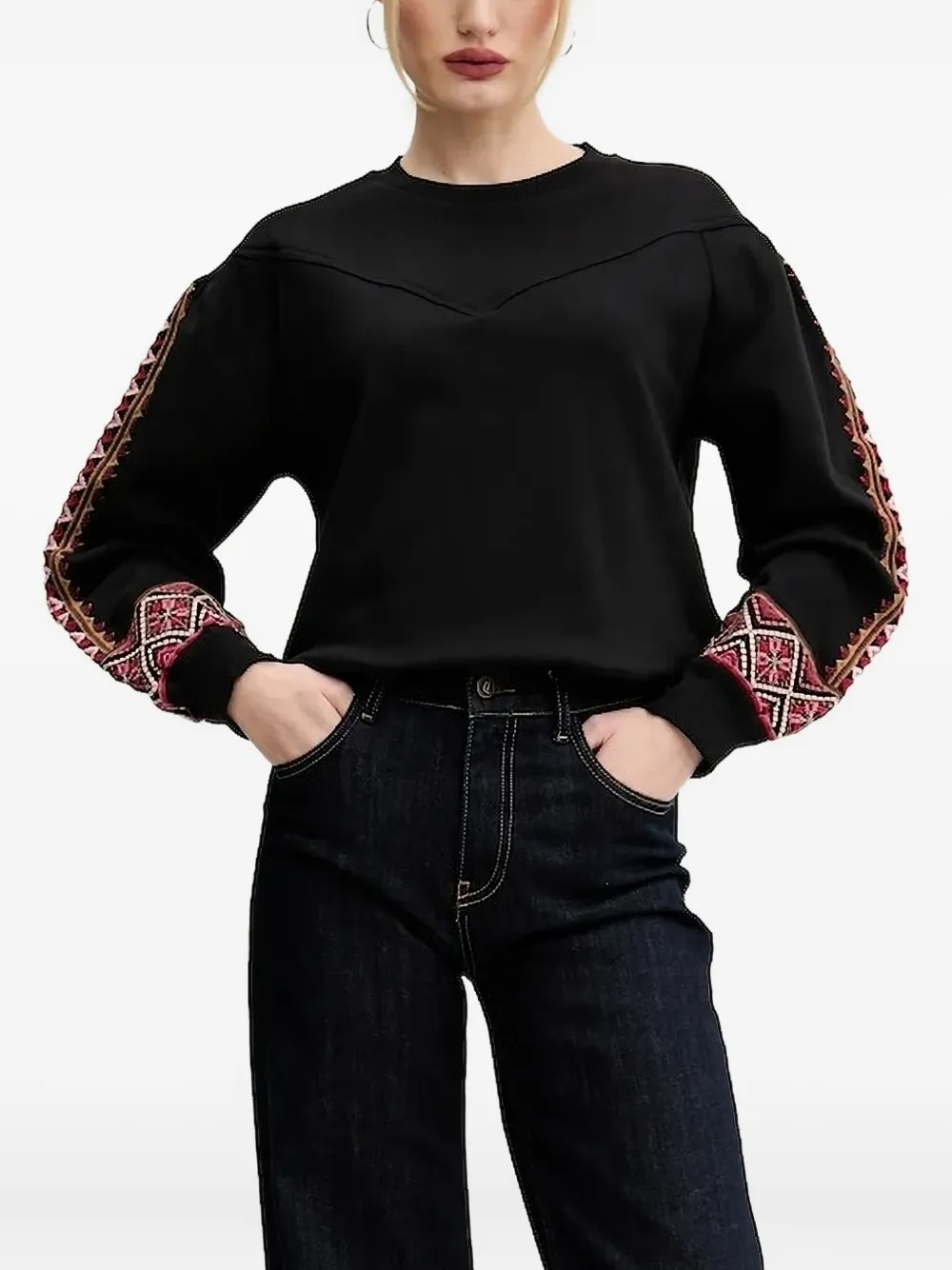 

Вышитая толстовка Desigual, черный