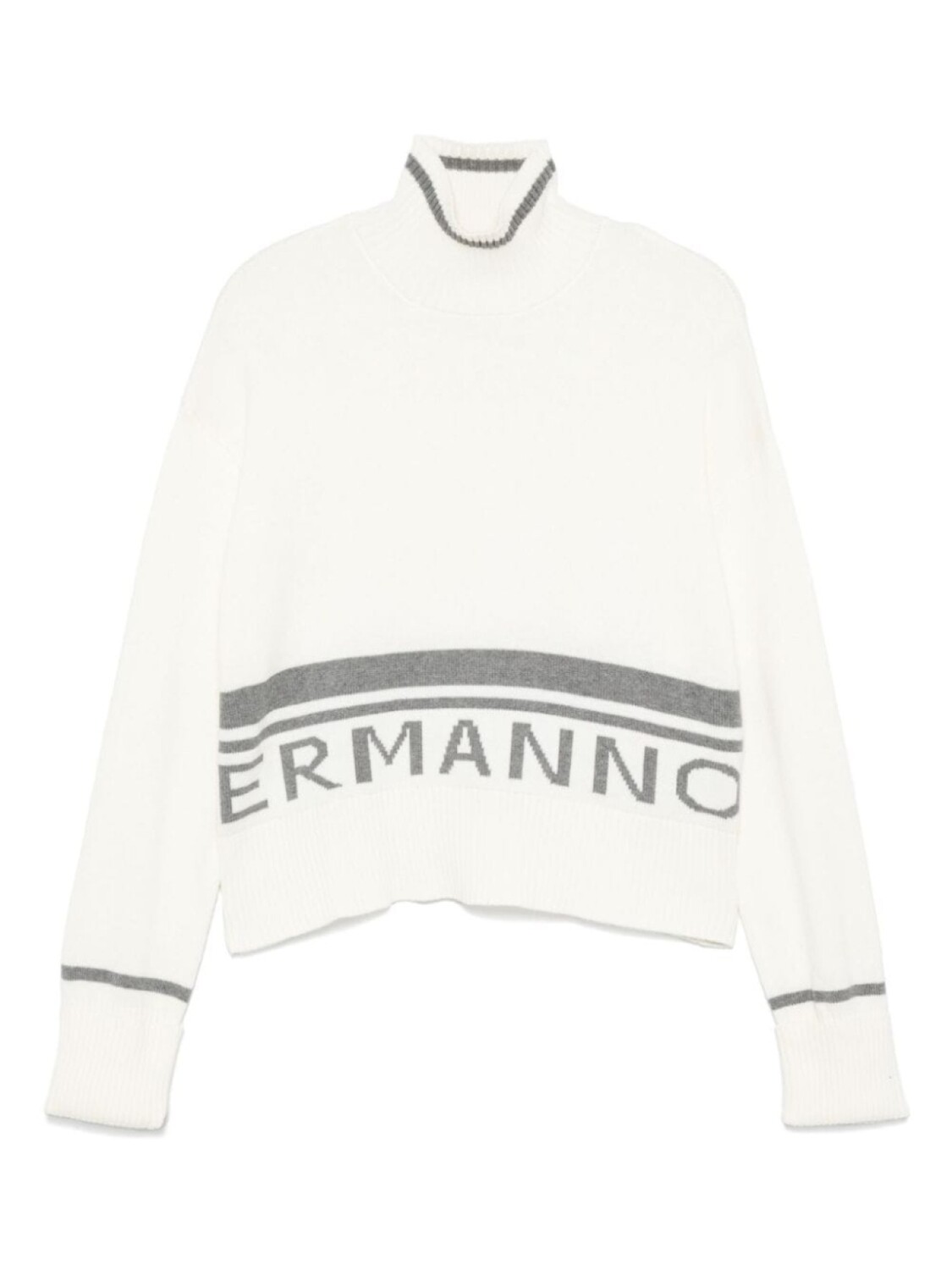 

Ermanno Scervino Junior свитер с логотипом, связанный интарсией, белый