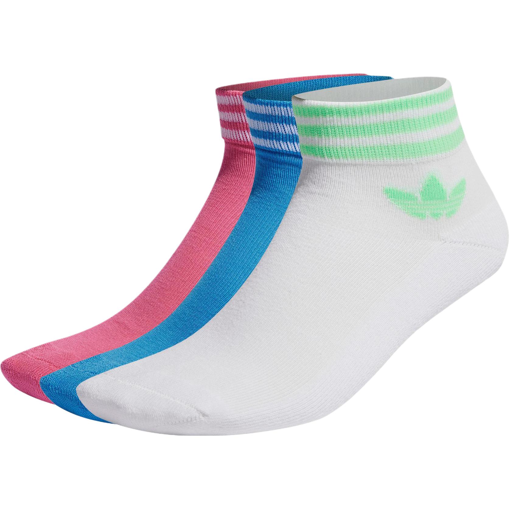 

Trefoil носки до щиколотки 3 пары Adidas Originals, 3 pack (белый+pulse magenta+pulse синий)