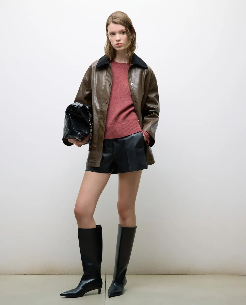 

Женский джемпер с вырезом-лодочка и передней отделкой Tintoretto, розовый