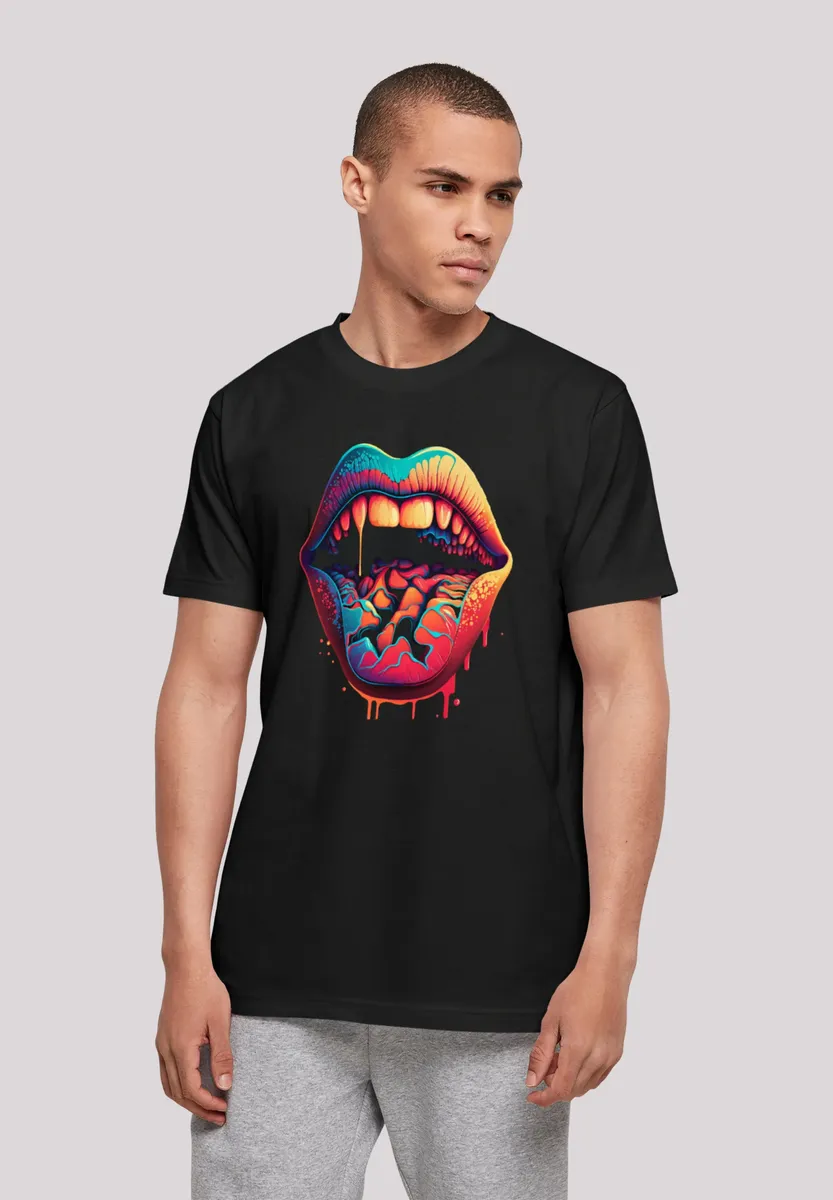 

F4NT4STIC Футболка "Drooling Lips TEE UNISEX", принт, черный