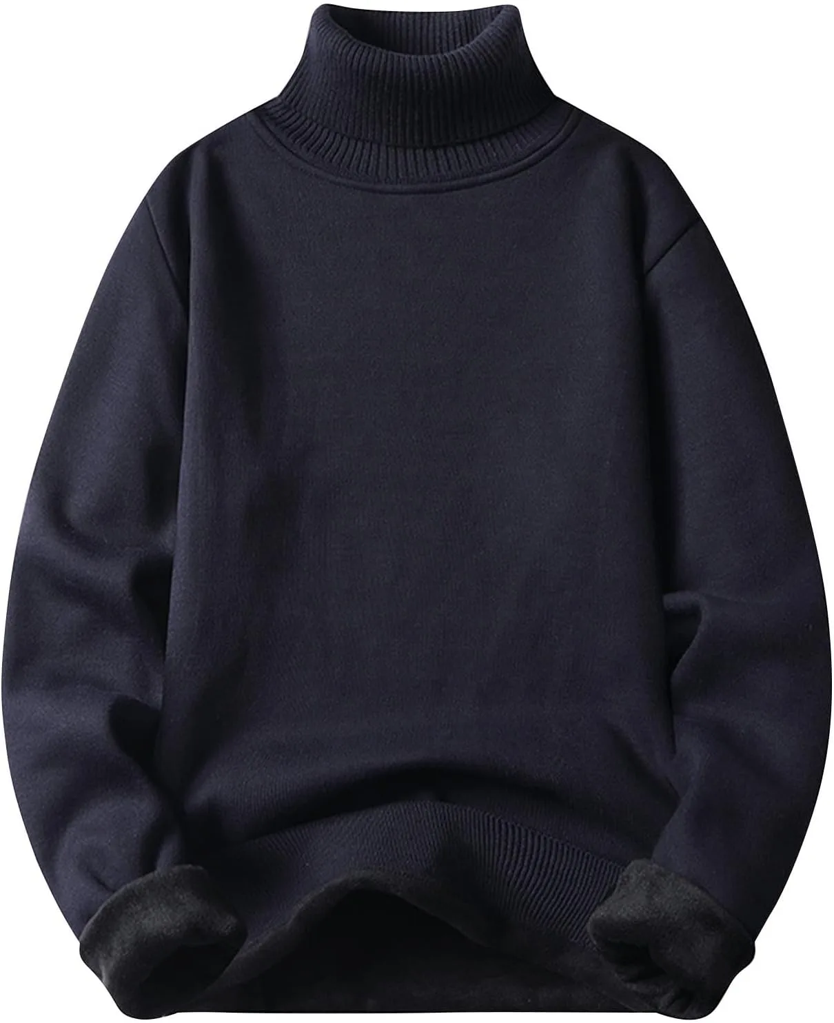 

Мужской вязаный свитер с классическим плетеным воротником-водолазкой QUNPIU