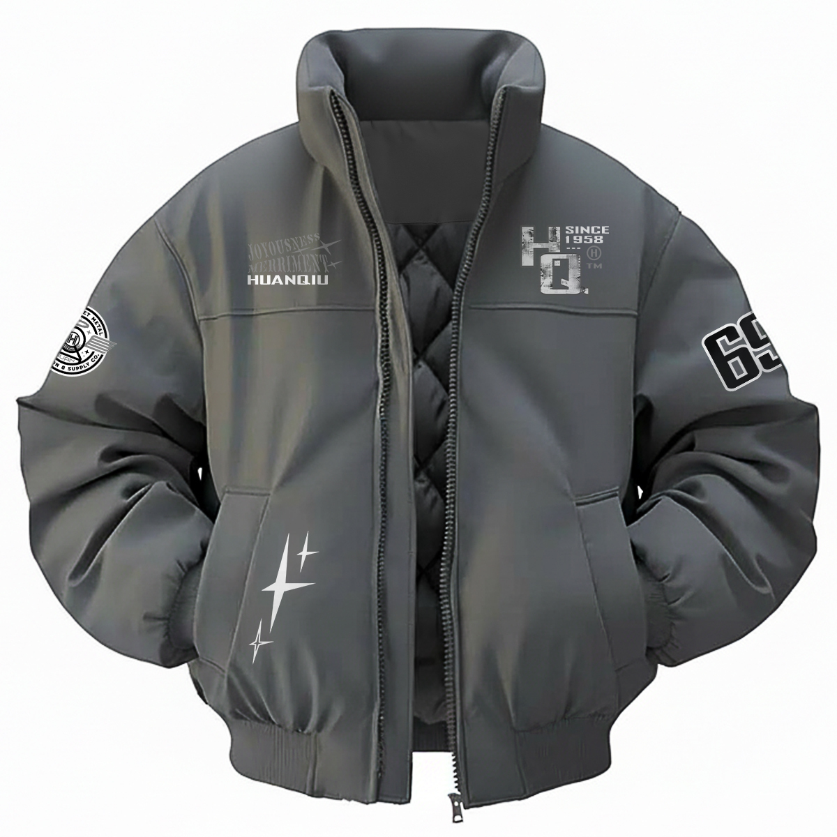 

Куртка Unisex Stand Collar Thickened HUANQIU, серый