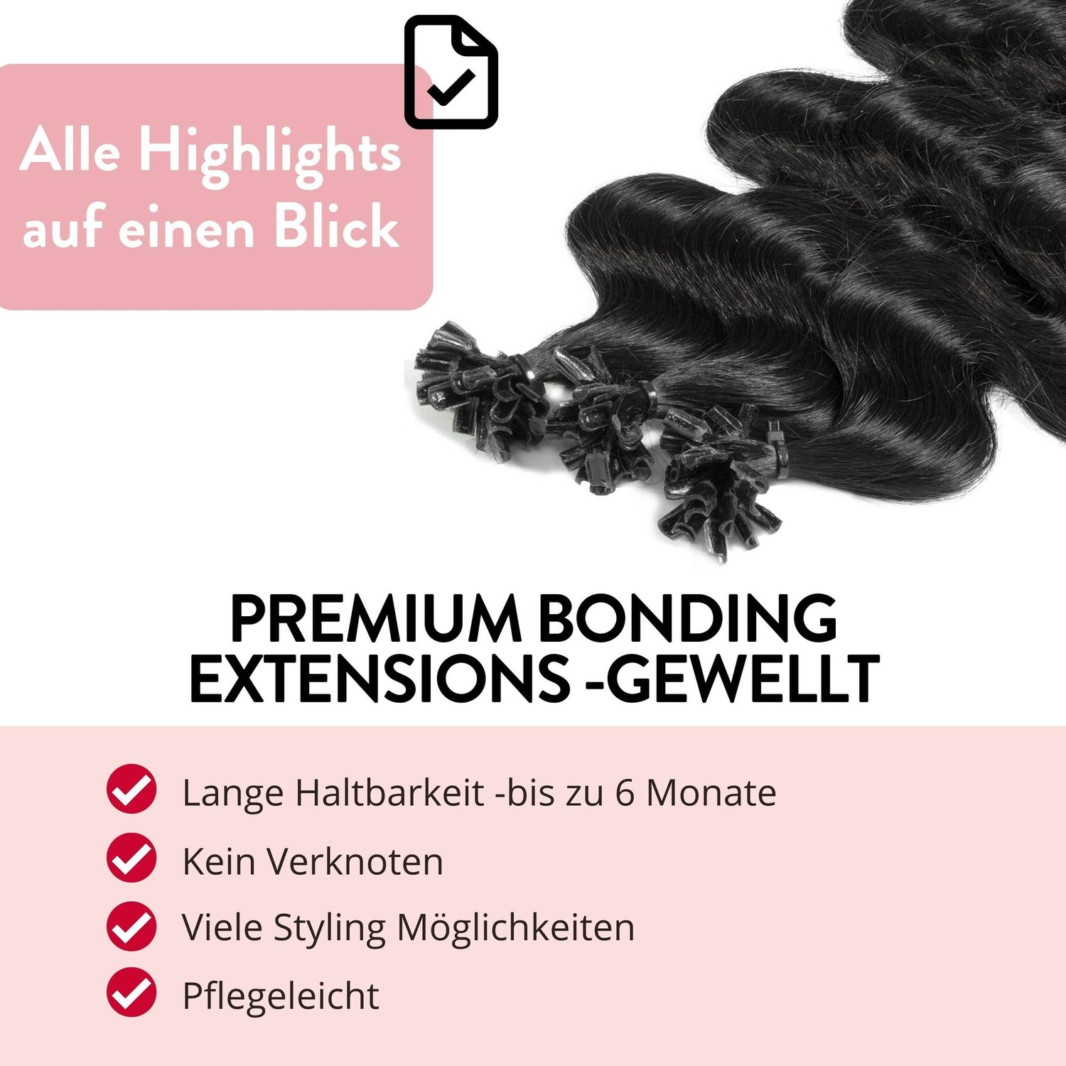 Накладные волосы bonding extensions premium echthaar #4/0 mittelbraun 0,8g Hair2Heart, 60cm, количество 25 шт. — фото 3