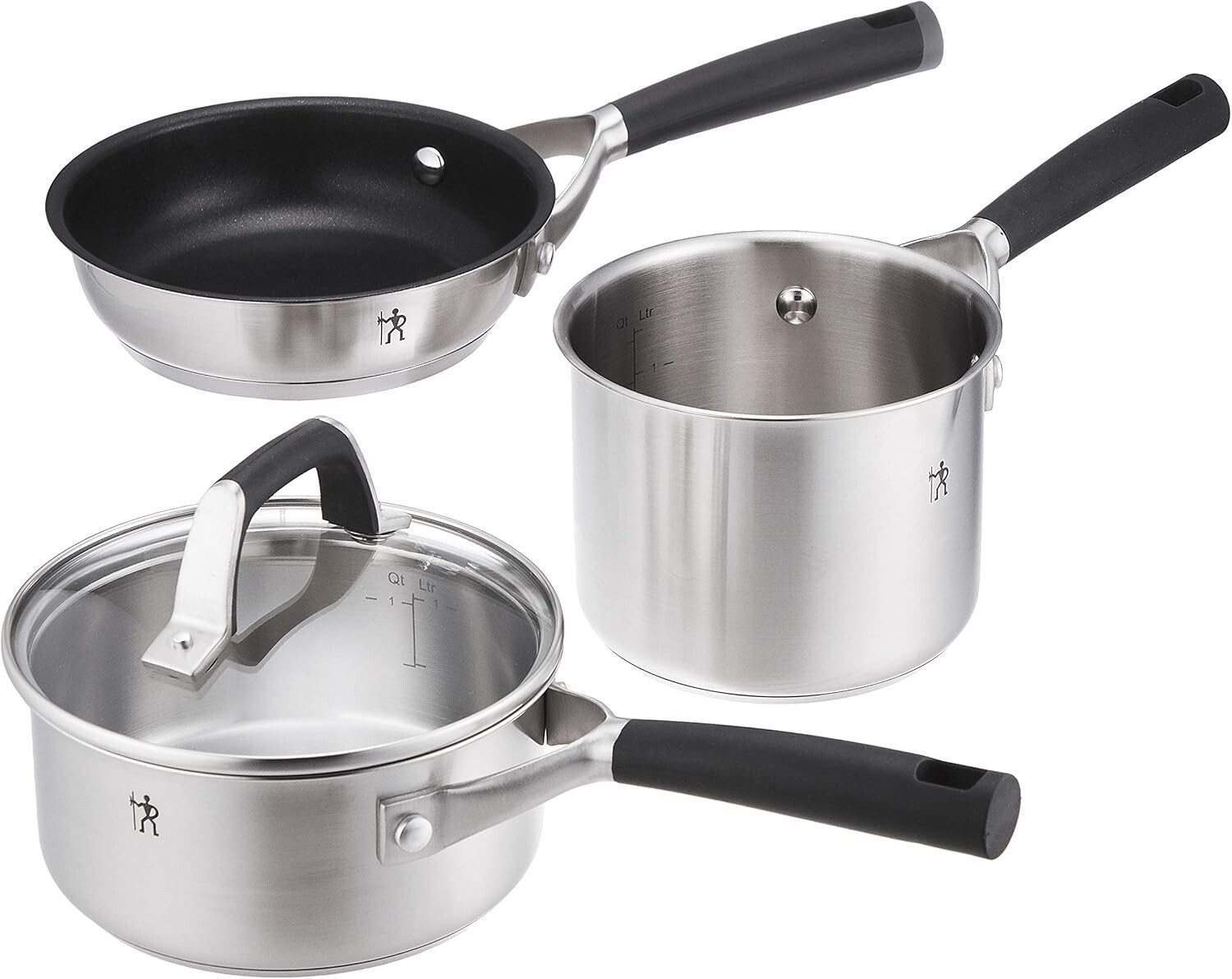 

Цвиллинг Дж . Henckels 40590-002 Набор мини-посуды HI Style Basic из 3 предметов, двуручный, кастрюля, сковорода, совместимость с индукционной индукцией, серебристый ZWILLING, Sliver