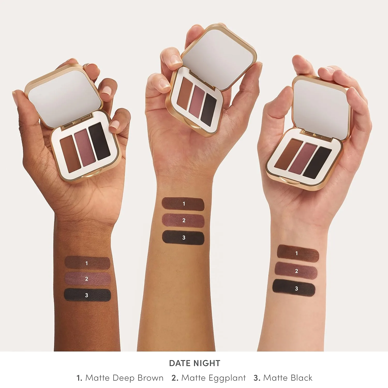 Тени для век Jane Iredale PurePressed Eye Shadow Triple, высокопигментированные минеральные тени для век, стойкая формула, предотвращающая скатывание, безопасны для чувствительной кожи вокруг глаз., Date Night — фото 4