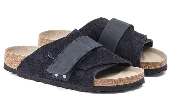 Тапочки kyoto nubuck-suede leather narrow fit sandals 'midnight blue' Birkenstock, синий — фото 4